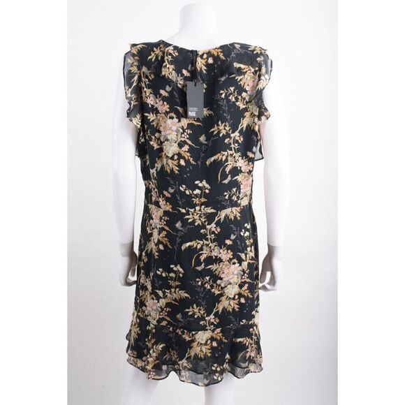 Paige Womens Tia Silk Dress L Multi-Color Black Floral NWT - Picture 5 of 6